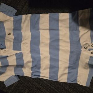 Polo by Ralph Lauren Blue and White Striped Bodysuit